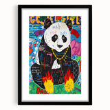 Vibrant Pop Art Wall Art – Colorful Fire Panda Canvas