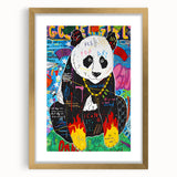 Vibrant Pop Art Wall Art – Colorful Fire Panda Canvas
