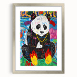 Vibrant Pop Art Wall Art – Colorful Fire Panda Canvas