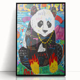 Vibrant Pop Art Wall Art – Colorful Fire Panda Canvas