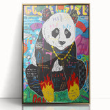 Vibrant Pop Art Wall Art – Colorful Fire Panda Canvas