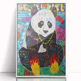 Vibrant Pop Art Wall Art – Colorful Fire Panda Canvas