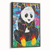 Vibrant Pop Art Wall Art – Colorful Fire Panda Canvas
