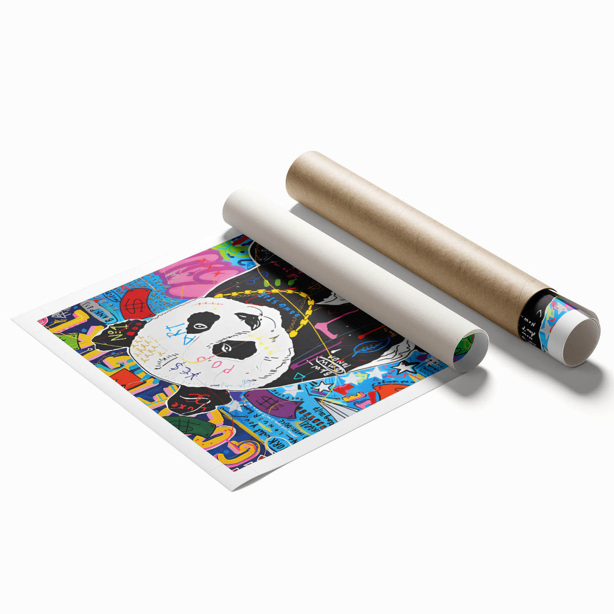 Vibrant Pop Art Wall Art – Colorful Fire Panda Canvas