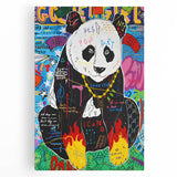 Vibrant Pop Art Wall Art – Colorful Fire Panda Canvas