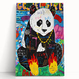Vibrant Pop Art Wall Art – Colorful Fire Panda Canvas
