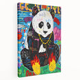 Vibrant Pop Art Wall Art – Colorful Fire Panda Canvas