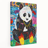 Vibrant Pop Art Wall Art – Colorful Fire Panda Canvas
