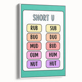 Classroom Educational Posters – Short U Phonics Learning Print