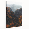 Fall-themed stretched canvas depicting a tree with orange leaves, suitable for kitchen wall art.