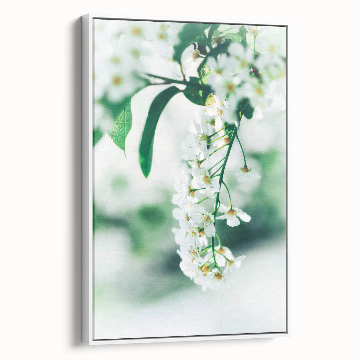 Vintage poster art of spring scene on extra large framed canvas, with vibrant colors, ideal for living room decor.