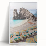 Acrylic print of a modern art deco poster featuring a summer theme in vibrant colors, ideal for nursery wall decor.