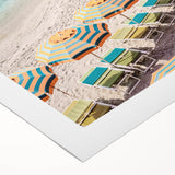 Art deco poster featuring a summer landscape on rolled canvas, ideal for dining room wall art.