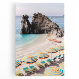 Large black and white stretched canvas featuring a minimalist summer design, ideal for kitchen wall art.