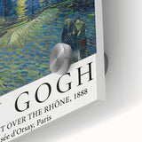 Large abstract wall art print of swirling blue and yellow patterns on acrylic glass, ideal for dining room ambiance.