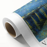 Art deco style poster of a serene landscape on rolled canvas, featuring soft pastel colors, ideal for nursery wall art.