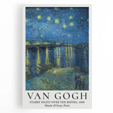 Black and white stretched canvas of Van Gogh’s 'Starry Night' in large format.