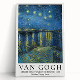 Large black and white stretched canvas print of Van Gogh's Starry Night, ideal for kitchen wall art.