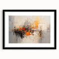 Abstract wall art featuring colorful strokes and patterns in a sleek black frame with a mat, ideal for modern home decor and gallery walls.