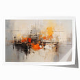 Abstract wall art print showcasing vibrant strokes in shades of blue, orange, and yellow, designed to add a modern touch to any interior decor. The artwork is rolled and packaged securely for delivery, making it an ideal choice for art enthusiasts looking to enhance their living space.