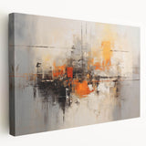 Abstract strokes wall art design on stretched canvas showcasing vibrant colors and dynamic patterns, perfect for modern home decor and artistic expression.