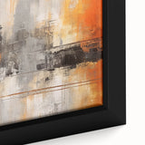 Framed canvas wall art showcasing abstract strokes in vibrant colors, highlighting bold brushwork and textured details. Ideal for modern home decor.