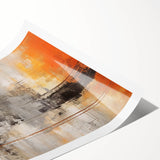 Abstract wall art print featuring colorful strokes in shades of blue, pink, and gold, showcasing a modern design ideal for contemporary home decor.