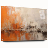 Abstract wall art design featuring vibrant strokes in various colors, displayed in a sleek acrylic glass frame, showcasing modern decor aesthetics.