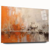 Abstract strokes wall art displayed in a sleek acrylic glass frame, showcasing vibrant colors and dynamic patterns, perfect for modern interior decor.