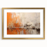 Abstract strokes wall art framed in gold, showcasing vibrant colors and fluid shapes, perfect for modern home decor. Ideal for enhancing living spaces with artistic flair.