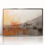 Abstract wall art featuring dynamic silver and gray strokes in a sleek framed acrylic display, adding modern elegance to any interior decor. Perfect for enhancing contemporary spaces or as a statement piece in living areas.