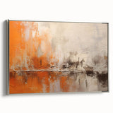 Framed canvas wall art showcasing abstract strokes in silver and gray tones, designed to add a modern touch to home decor. Perfect for contemporary interiors.