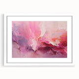 Abstract wall art print featuring colorful strokes in a modern design, framed with a white mat for a clean aesthetic, perfect for contemporary home decor.