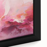 Close-up view of a framed canvas wall art piece featuring vibrant abstract strokes in bold colors, perfect for modern home decor, showcasing intricate textures and dynamic patterns.