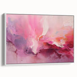 Framed abstract wall art with vibrant strokes in shades of blue, yellow, and white, displayed in a sleek modern style, perfect for enhancing contemporary decor.