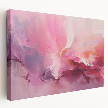 Abstract strokes wall art on stretched canvas, showcasing vibrant colors and dynamic patterns, perfect for modern home decor. Side view emphasizes texture and depth, enhancing artistic appeal.