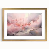 Abstract wall art featuring vibrant gold strokes on a white background, elegantly framed with a mat, perfect for modern home decor. Ideal for adding a touch of sophistication to any room.