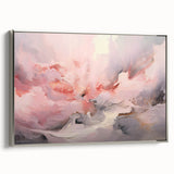 Framed abstract wall art featuring elegant silver strokes on canvas, showcasing a modern design that enhances contemporary decor, ideal for living spaces.