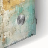 Close-up of abstract strokes wall art on acrylic glass, showcasing vibrant colors and fluid patterns, perfect for modern home decor and artistic expression.