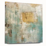 Abstract strokes wall art displayed in a side view, showcasing vibrant colors and fluid designs, mounted with pins for an elegant presentation on acrylic glass.