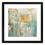 Abstract strokes wall art framed in black with a mat, showcasing a modern design that enhances contemporary décor. Perfect for adding color and style to any room.