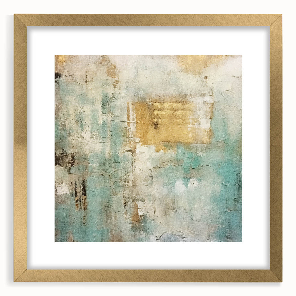 Abstract strokes wall art framed in gold, showcasing vibrant colors and dynamic patterns, perfect for contemporary home decor. Ideal for adding a modern touch to any living space.