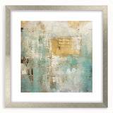 Abstract strokes wall art framed in silver with a mat, showcasing dynamic colors and textures, perfect for modern home decor and artistic interiors.