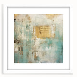 Abstract strokes wall art in a white frame with a mat, showcasing vibrant colors and dynamic patterns, perfect for modern home decor and artistic ambiance.