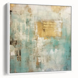 Framed canvas wall art showcasing abstract strokes in soft beige and white hues, adding a modern touch to any decor. Ideal for minimalist interiors.