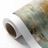 Abstract strokes wall art on rolled canvas, showcasing vibrant blue, orange, and yellow colors with a textured finish, ideal for modern home decor.