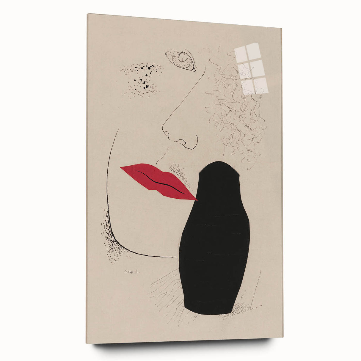 Abstract Modern Art – Minimalist Woman Illustration on Framed Print