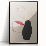 Abstract Modern Art – Minimalist Woman Illustration on Framed Print