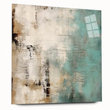 Abstract wall art featuring colorful strokes in vibrant hues, displayed in a sleek acrylic frame. The side view highlights the artwork's depth and modern design.