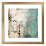 Abstract strokes wall art in a gold frame with a mat, showcasing elegant brushwork in muted tones, ideal for modern home decor. Perfect statement piece.